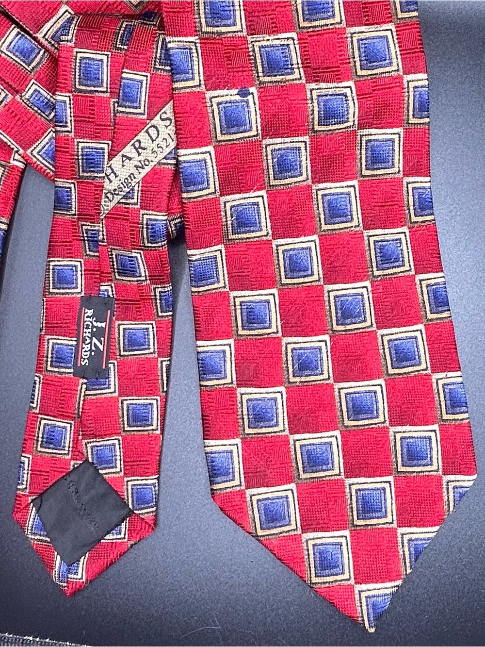 JZ Richard’s 100% Silk Tie - Navy & Red